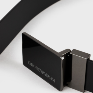 Alternative view of Thắt Lưng Giorgio Armani Pebbled Leather Belt 'Black'