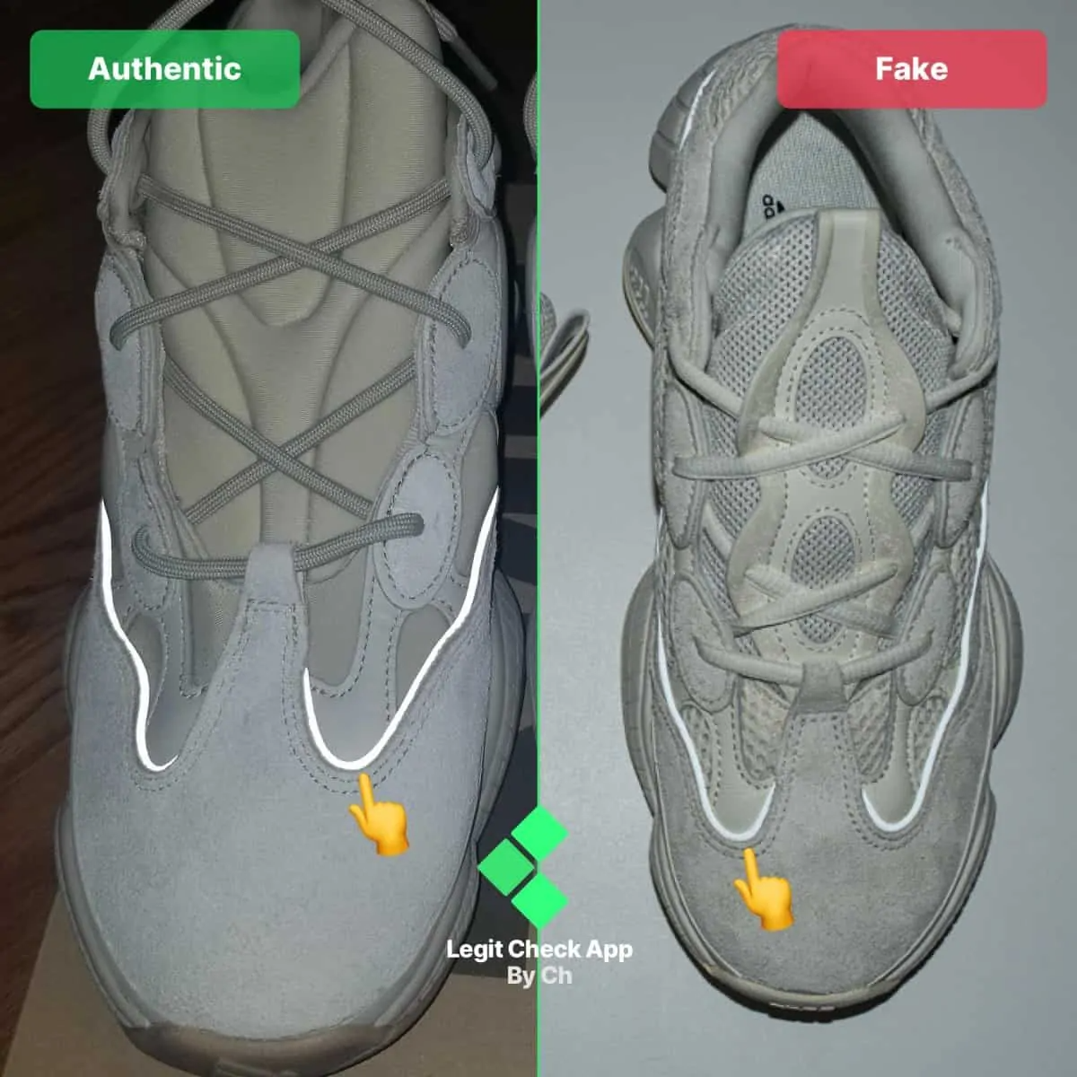 Legit Check: Hướng Dẫn Cách Phân Biệt Yeezy 500 Real Và Fake - Authentic -Shoes
