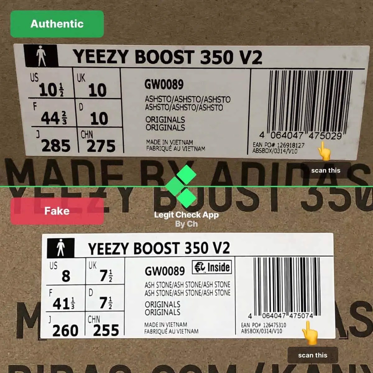 Hinh anh 2: Legitcheck: Huong dan cach phan biet Yeezy Boost 350 V2 Ash Stone Real va Fake