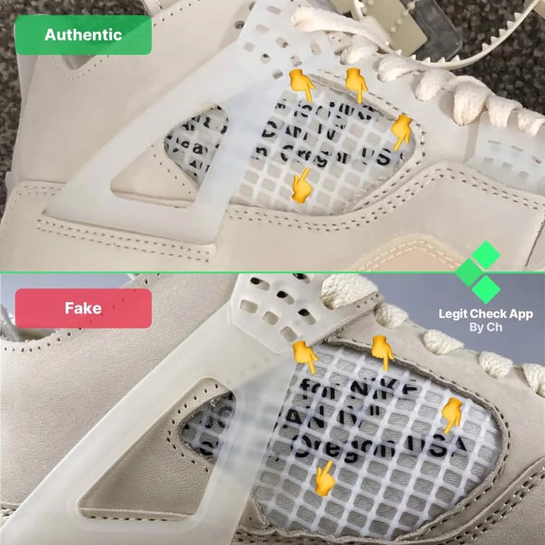 Legitcheck: Hướng Dẫn Cách Phân Biệt Off-White Air Jordan 4 Sail Real Và  Fake - Authentic-Shoes