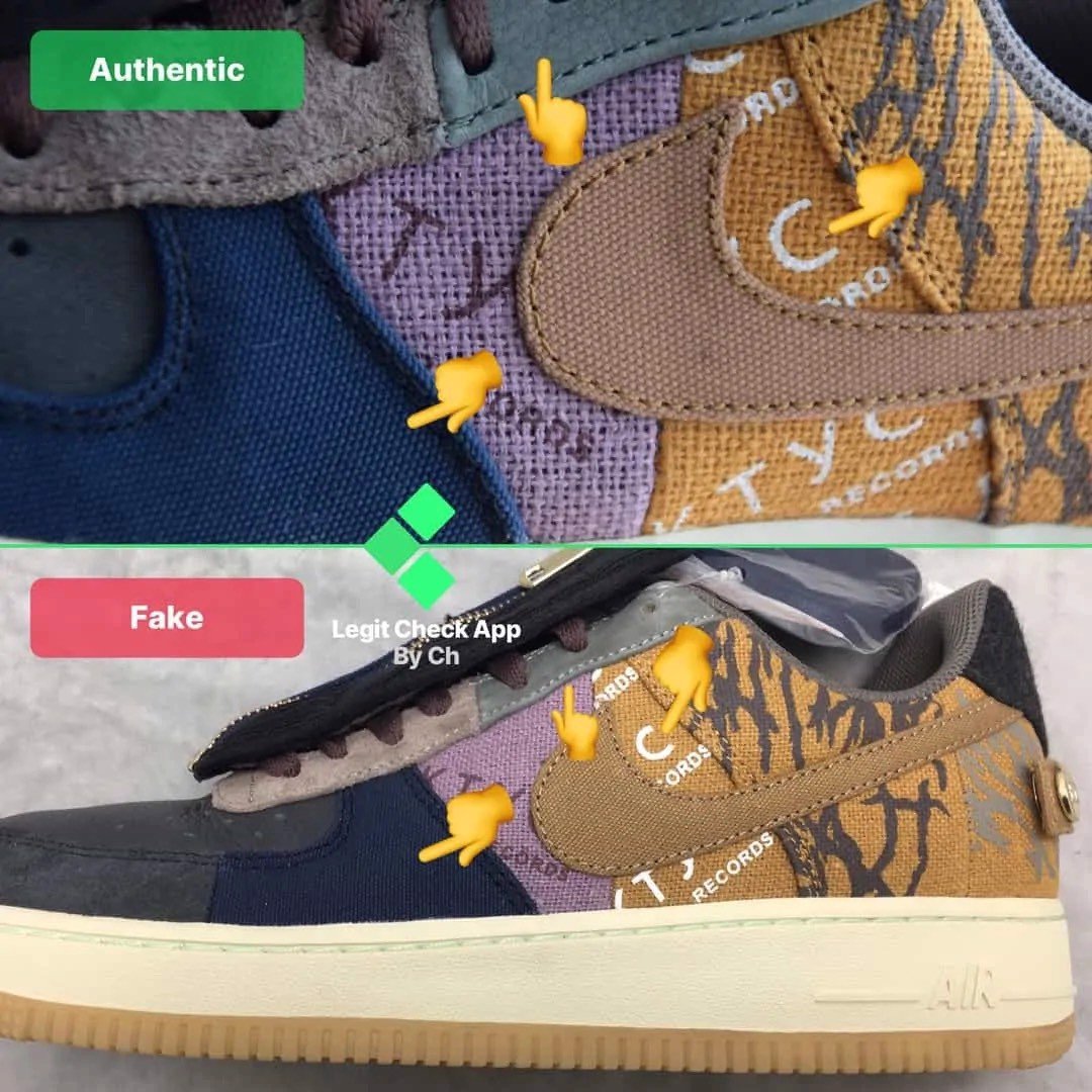 Hinh anh 2: Legitcheck: Cach phan biet Air Force 1 Cactus Jack real va fake