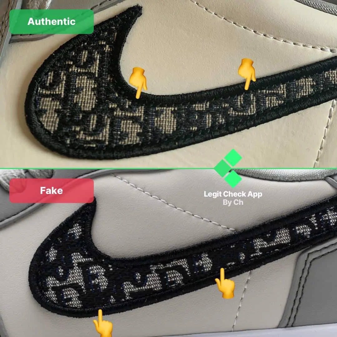 Legitcheck Cách phân biệt Air Jordan 1 Dior Retro High real và fake   AuthenticShoes