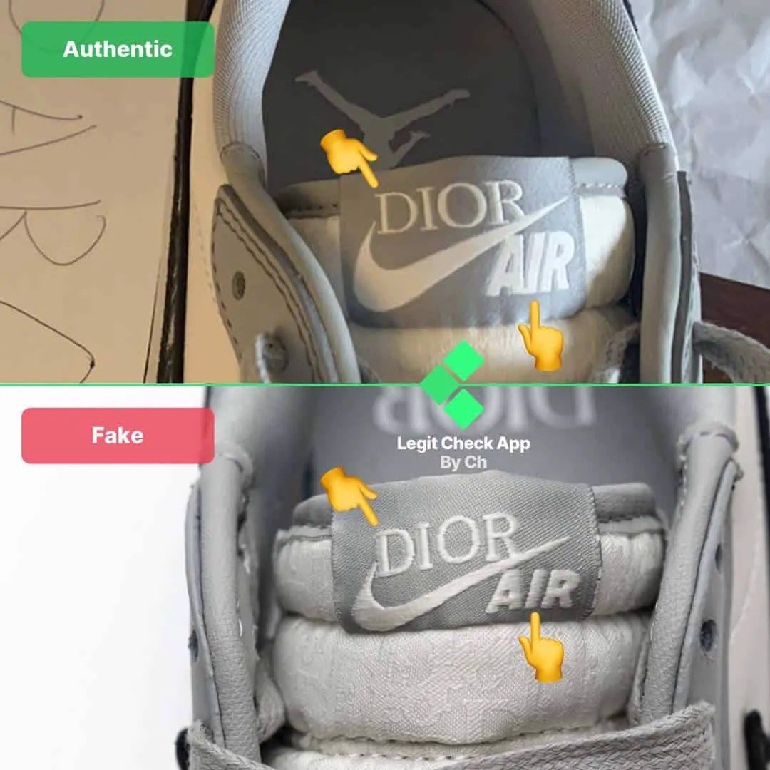 Legitcheck Cách phân biệt Dior Air Jordan 1 Low Real và Fake  Authentic Shoes