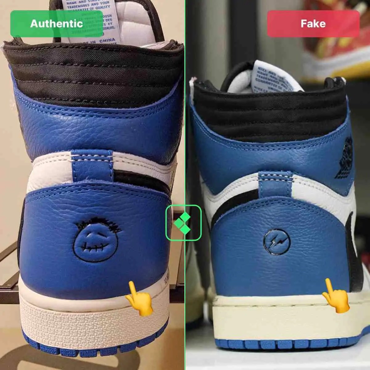 Hinh anh 17: Lam the nao de ban phan biet Fragment x Travis Scott x Air Jordan 1 Retro High Real va Fake