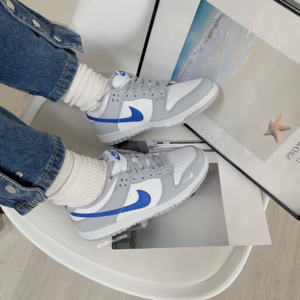 Giay Nike Dunk Low GS 'Grey White Royal' FN3878-001