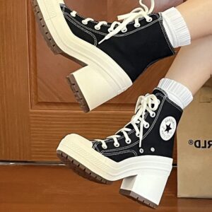 Giay Converse Chuck 70 De Luxe Heel High 'Black Egret' A05347C