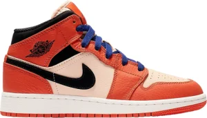 Giày Nike Air Jordan 1 Mid SE GS 'Team Orange' BQ6931-800