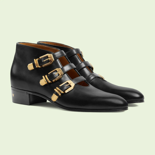 Giày Gucci Lace-up 'Black Leather'‎ 699103-06F00-1000 - Hình ảnh 3