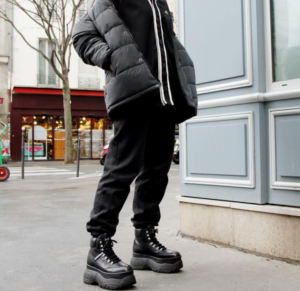 Giay Naked Wolfe Spike 'Black Leather'