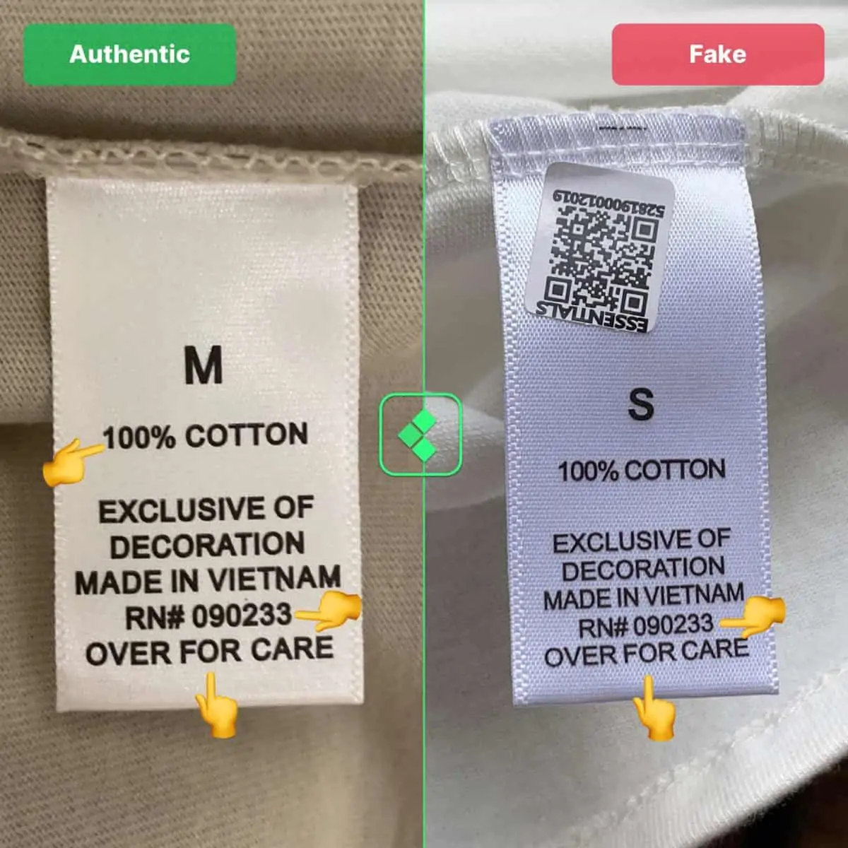 Vài mẹo giúp bạn phân biệt Fear Of God Essentials T-Shirts fake Hinh anh 2: Vai meo giup ban phan biet Fear Of God Essentials T-Shirts fake