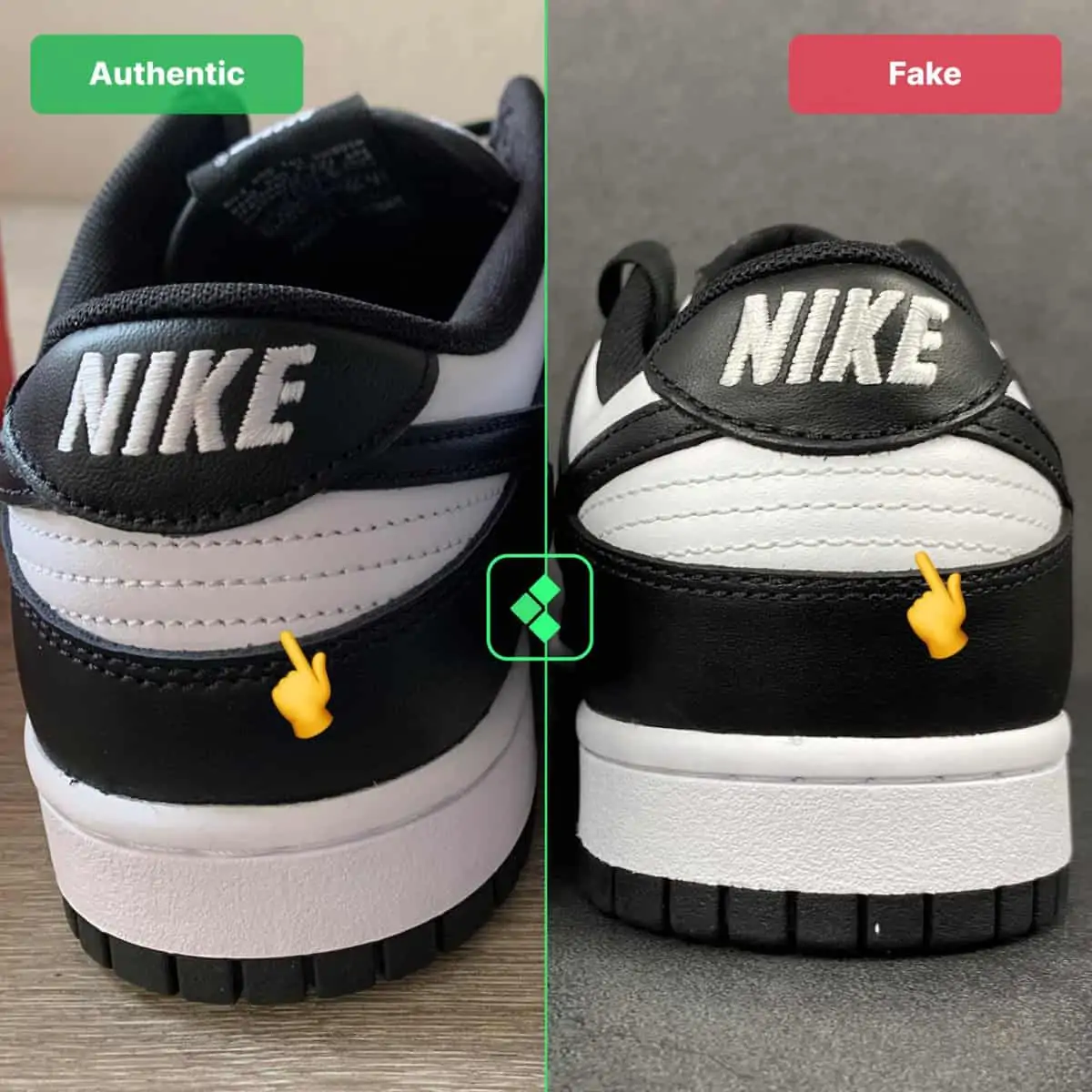 Hinh anh 4: Legitcheck: Cach phan biet Nike Dunk Panda real va fake