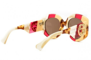 Kinh Gucci Oversized Round 'Beige Red' GG1308S-003