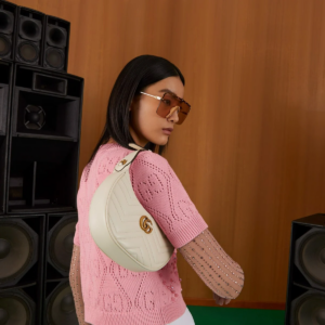 Tui Gucci GG Marmont Half Moon 'White' 699514-DTDHT-9022