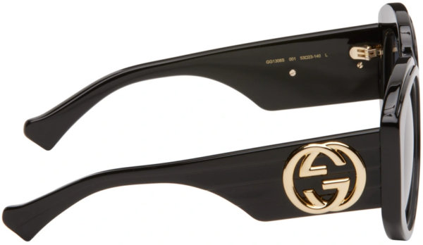 Kính Gucci Oversized Round Sunglasses 'Black' GG1308S-001 - Hình ảnh 4
