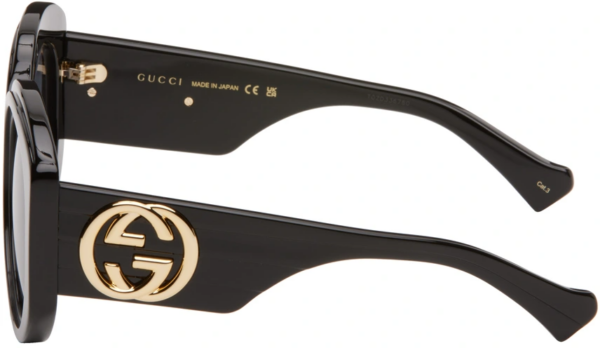 Kính Gucci Oversized Round Sunglasses 'Black' GG1308S-001 - Hình ảnh 3