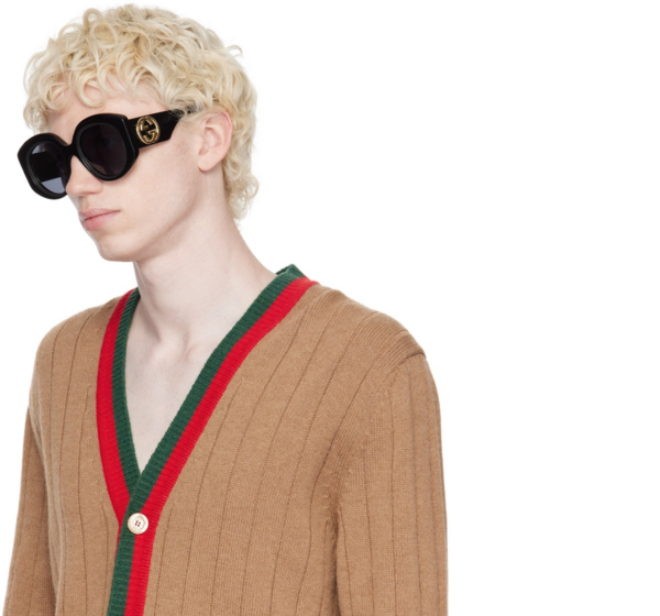 Kính Gucci Oversized Round Sunglasses 'Black' GG1308S-001 - Hình ảnh 2
