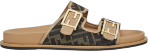 Dep Fendi Feel FF Fabric Slides 'Brown' 8X8326AEGVF1HHG