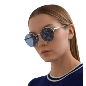 Kinh Gucci Mirror Logo Round Sunglasses 'Blue' GG0944SA-004