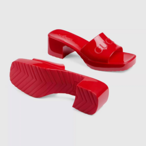 Dep Gucci Rubber Platform Slide Sandal 'Red' 624730-J8700-6433