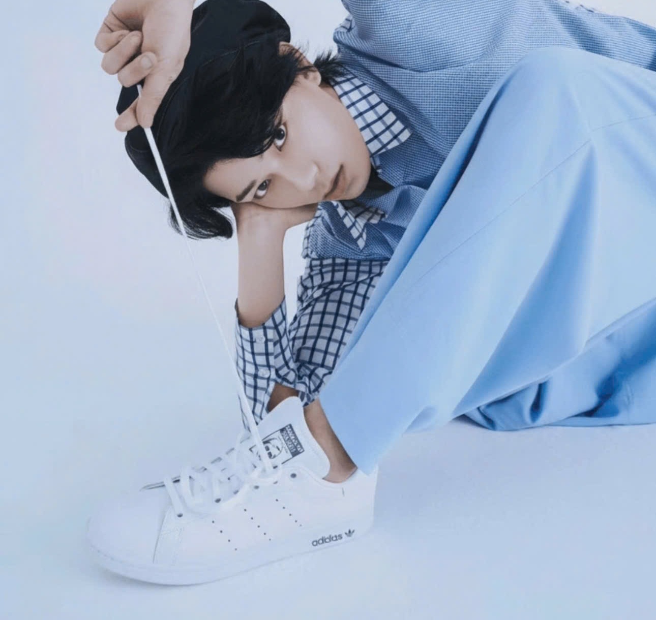 Alternative view of Giày Adidas Originals Stan Smith 'White Purple' EF4298