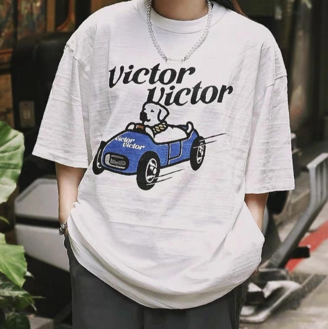 Áo Human Made x Victor Victor T-Shirt 'White' Authentic-Shoes