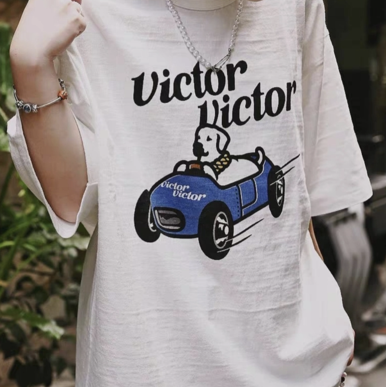 Áo Human Made x Victor Victor T-Shirt 'White' Authentic-Shoes