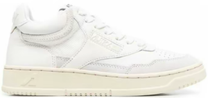 Giay Autry Open Mid Leather Suede 'White' AOMW-CE11