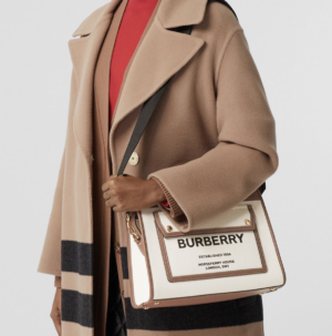 Tui Burberry Canvas Leather Small Pocket Tote 'Beige' 80367841