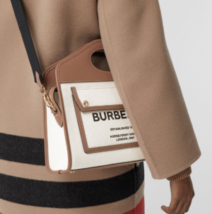 Tui Burberry Canvas Leather Small Pocket Tote 'Beige' 80367841