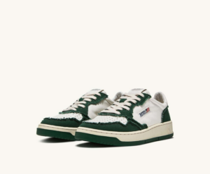 Giay Autry Medalist Low Goatskin Frayed 'White Eden' AULM-CB08