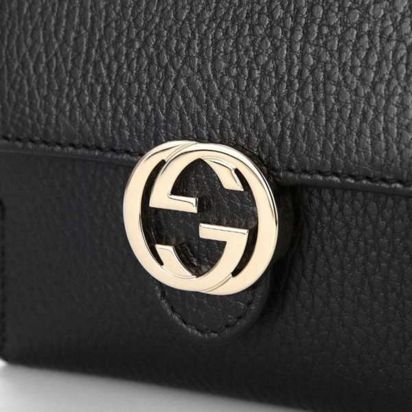 Ví Gucci Plain Leather Folding 'Black' 615525-CAO0G-1000 - Hình ảnh 2