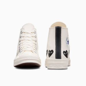 Giay Converse x Play Comme des Garcons Chuck 70 Hi 'Multi Heart Egret' A08148C