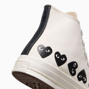 Giay Converse x Play Comme des Garcons Chuck 70 Hi 'Multi Heart Egret' A08148C