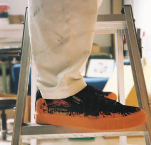 Giay Puma Suede Skate x Hirotton 'Black Orange' 389993-01