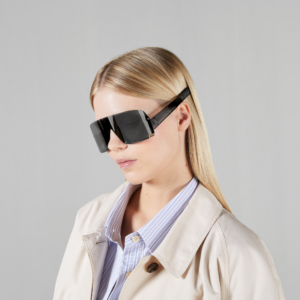 Kinh Gucci Mask Shaped Frame Sunglasses 'Shiny Black' 770792-J1691-1012