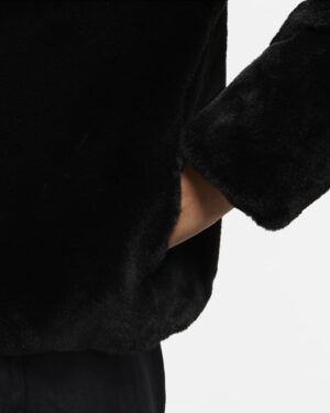 Ao Nike Faux Fur Swoosh Logo Jacket 'Black' CU6558-010