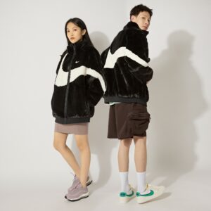 Ao Nike NSW Big Swoosh Fur Jacket 'Black' FB7664-010