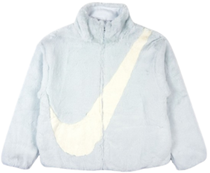 Áo Nike NSW Swoosh Faux Fur Jacket 'Blue White' DO3792-025