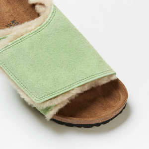 Dep Birkenstock x Stussy Solana Shearling Slide 'Washed Green' 1027695
