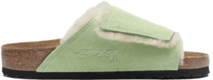 Dép Birkenstock x Stussy Solana Shearling Slide 'Washed Green' 1027695