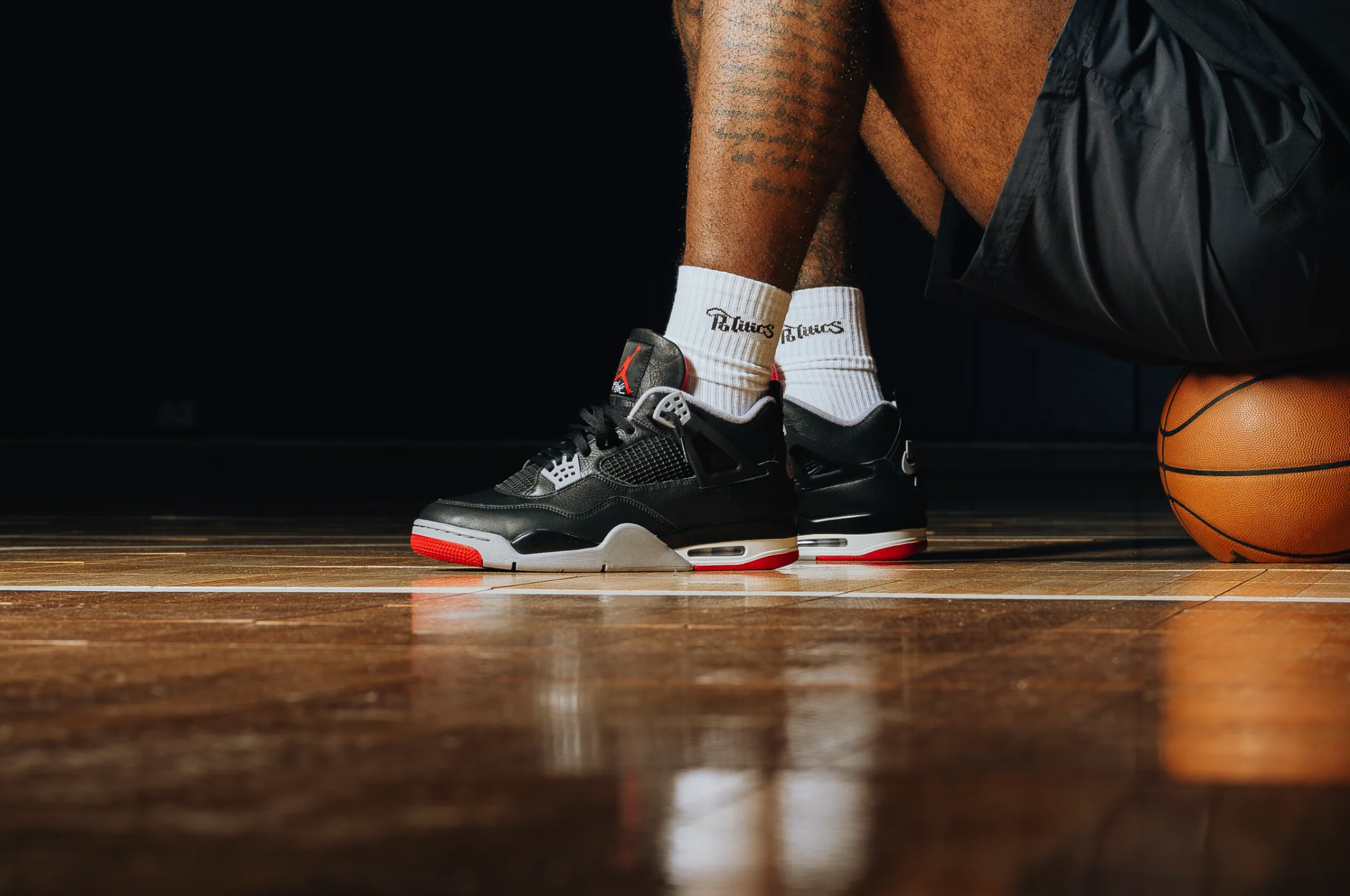 jordan 4 on feet shorts