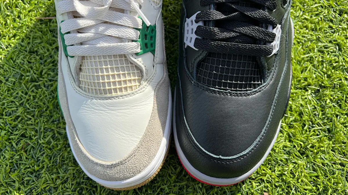 Hinh anh 1: So sanh Air Jordan 4 'Bred Reimagined' va Nike SB X Air Jordan 4