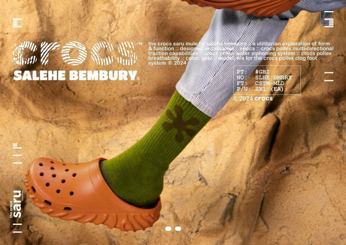 Crocs x Salehe Bembury Saru - Tiếp nối thành công từ những bất ngờ Hinh anh 1: Crocs x Salehe Bembury Saru - Tiep noi thanh cong tu nhung bat ngo
