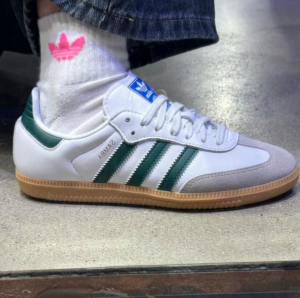 Giay Adidas Samba OG ‘White Collegiate Green Gum’ IE3437