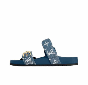 Dep Louis Vuitton Bom Dia Flat Comfort Mules 'Blue' 1AC9QL