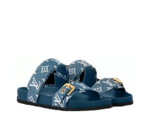Dep Louis Vuitton Bom Dia Flat Comfort Mules 'Blue' 1AC9QL