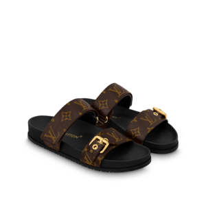 Dep Louis Vuitton Bom Dia Flat Comfort Mules 'Brown' 1AAW8H