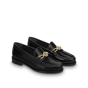 Giay Louis Vuitton Chess Flat Loafers 'Black' 1AA1X5
