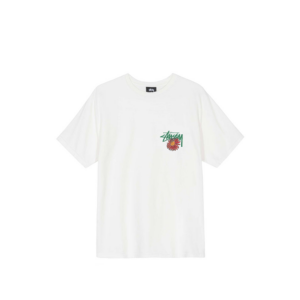 Ao Stussy Smokin Skull Pig Dyed Tee 'White'