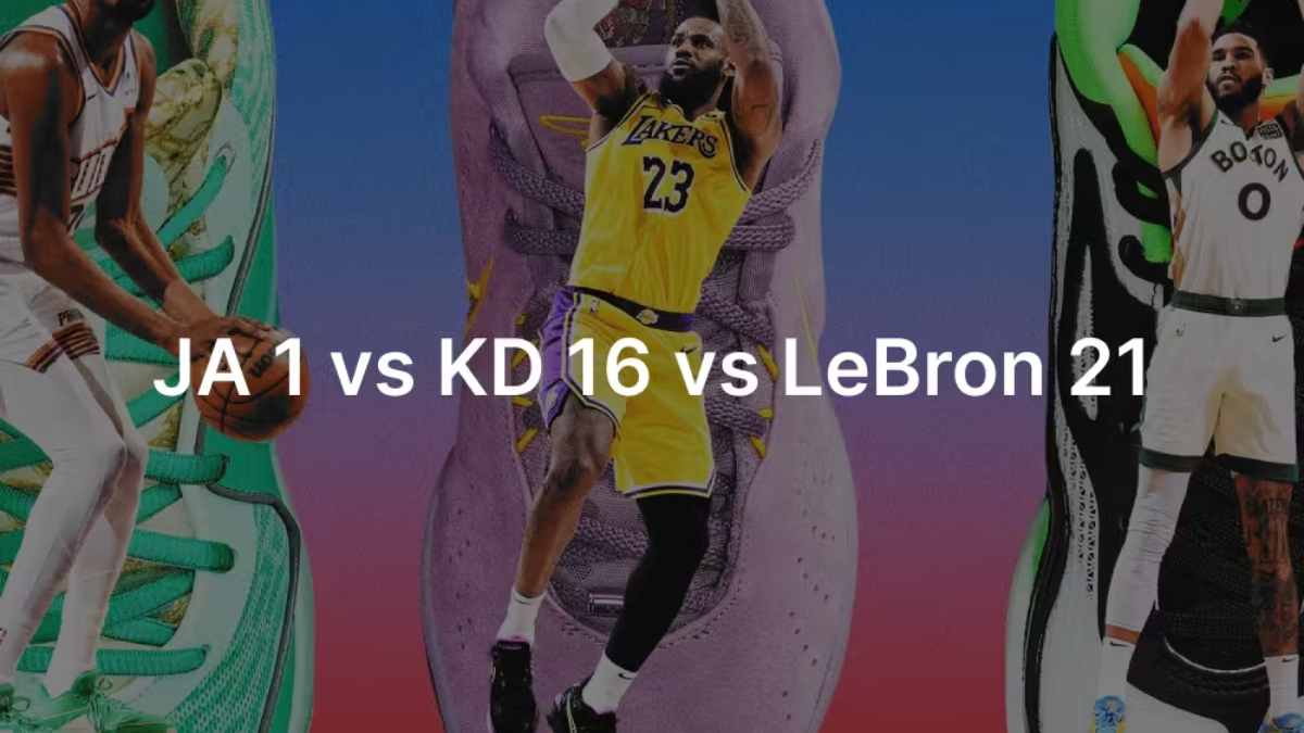 So sanh chi tiet JA 1, KD 16 va LeBron 21: Nen chon doi giay nao?